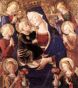 Bartolomeo Caporali: Madonna z Dziecitkiem i Anioami